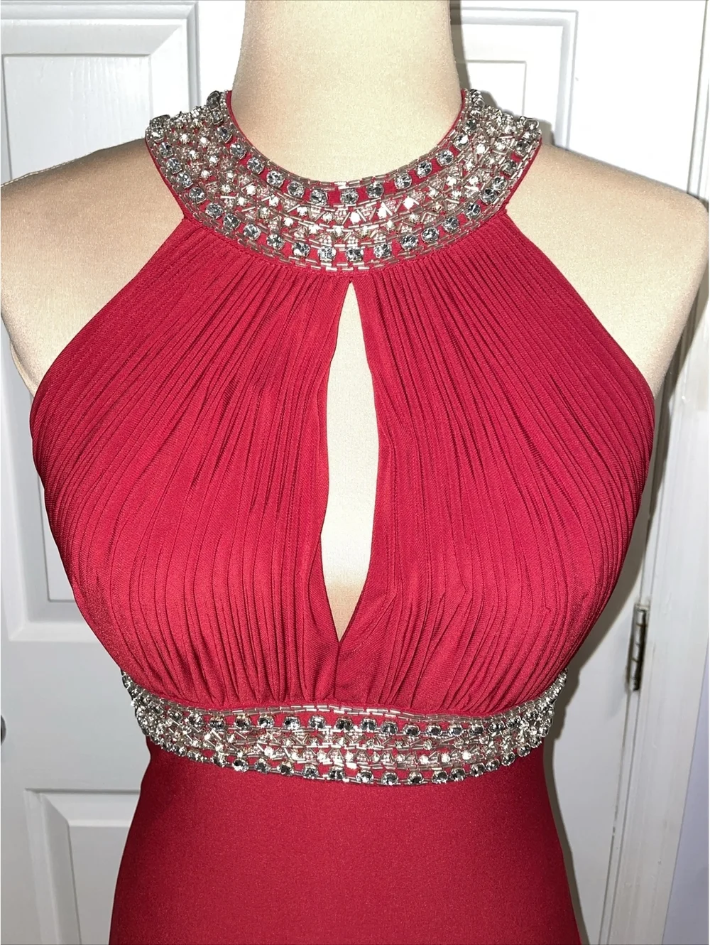 JS boutique Vintage Red Beaded Gown/Prom Dress Size 4